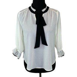 E Hanger M Bow Blouse Popover Gauze Top Bow Boho Lace